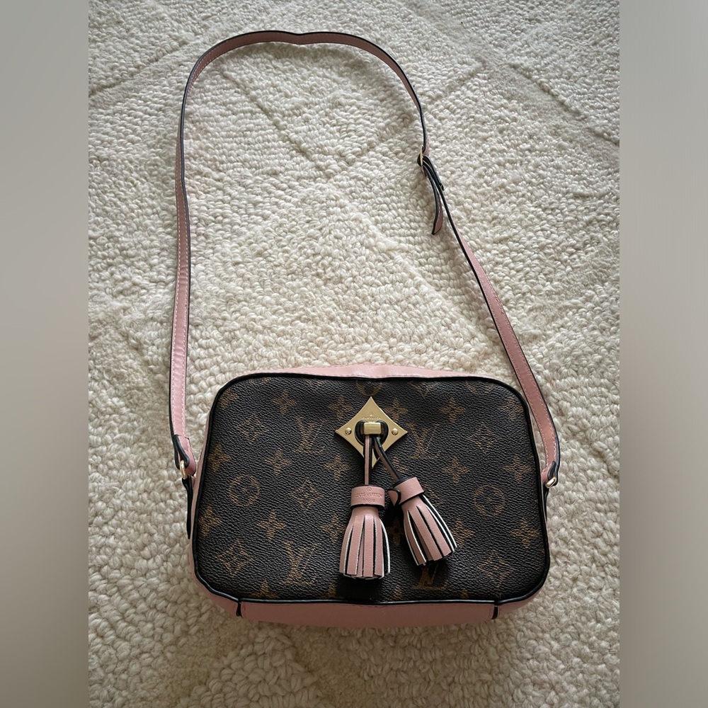 Louis Vuitton Brown Monogram Crossbody with Pink Trim